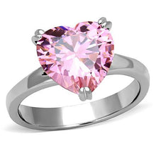 Load image into Gallery viewer, MT 3151 Stainless Steel Stunning Pink Ice Heart Newest October Birthstone
