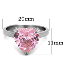 Load image into Gallery viewer, MT 3151 Stainless Steel Stunning Pink Ice Heart Newest October Birthstone
