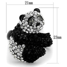 Load image into Gallery viewer, MT 5371 - Two-Tone IP Black Stainless Steel Ring with Top Grade Crystal in Black Diamond Newest
