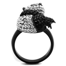 Load image into Gallery viewer, MT 5371 - Two-Tone IP Black Stainless Steel Ring with Top Grade Crystal in Black Diamond Newest
