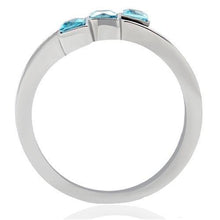 Load image into Gallery viewer, MT 081 - High polished (no plating) Stainless Steel Ring with Crystals in Sea Blue - newest -March Birthstone
