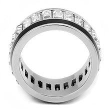 Load image into Gallery viewer, MT 3713 Emerald Cut Clear Crystals Set in Double Onyx Band
