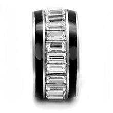 Load image into Gallery viewer, MT 3713 Emerald Cut Clear Crystals Set in Double Onyx Band
