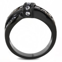 Load image into Gallery viewer, MT 2543 IP Black(Ion Plating) Stainless Steel Ring with Brown and Clear Crystals Newest
