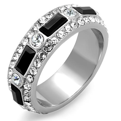 MT7761 - Black Tourmaline and Crystal Double Eternity Band – The Ring Lady